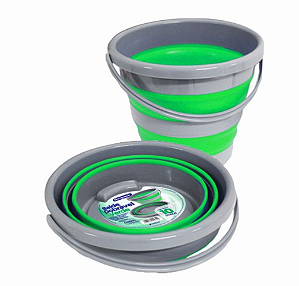 Balde Dobrável Bompack Verde 10L