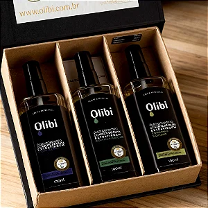 Kit de Azeites Aromatizados Olibi em Spray de Alho, Manjericão e Limão Siciliano (100ml cada)