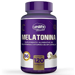 Melatonina com Vitamina B6 Unilife - 120 caps de 350mg