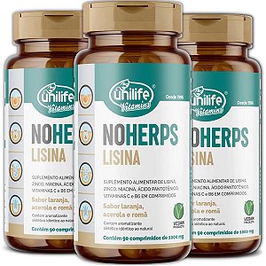 Kit com 3 - Lisina NoHerps - 270 Comprimidos Unilife