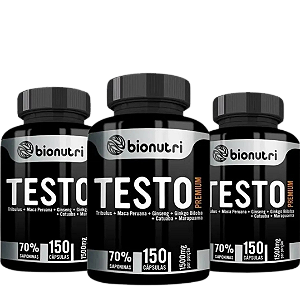 Kit com 3 - Testo Premium 360 caps - Mix Energéticos - Bionutri