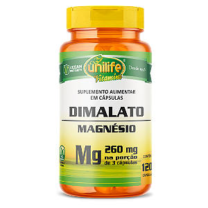 Magnesio Dimalato 100% Puro Unilife 120 Cápsulas