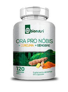 Ora Pro Nobis com Curcuma e Gengibre - 120 caps - Bionutri