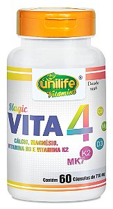 Vita4  com Cálcio, Magnésio, Vitamina D3 e Vitamina K2