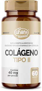 Colágeno Tipo II + Vitamina D - 400mg - 60 caps - Unilife