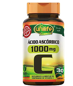 Vitamina C Pure - Ácido Ascórbico - 30 caps - 1000mg em comprimido