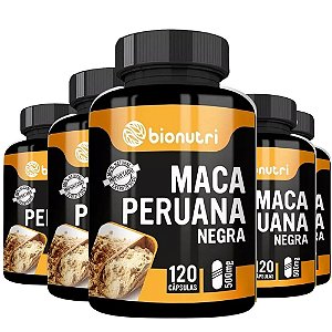 Kit com 5 Maca Peruana Negra (Black) - 600 caps - Bionutri