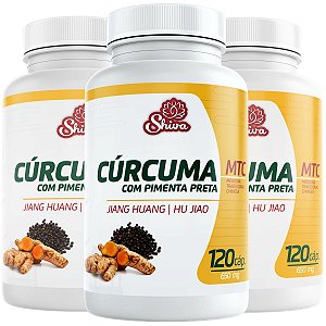 Curcuma com Pimenta Preta -kit com 3- 360 caps - 650 mg - Shiva