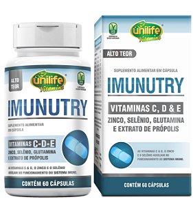 Imunutry - Vitamina C, E, D, Zinco, Selênio e Própolis - Unilife