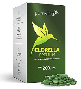 Clorella Premium - 200 Tabletes Prensados a Frio - Pura Vida