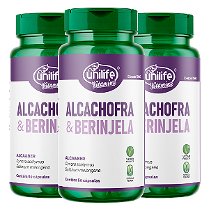 Alcachofra com Berinjela Unilife - Kit com 3 - 180 cápsulas