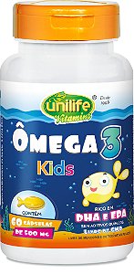 Omega 3 Kids Rico em Dha e Epa (500mg) 60 Cápsulas - Unilife