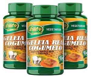 Geleia Real Cogumelo Unilife - Kit com 3 -  270 cápsulas (780mg)