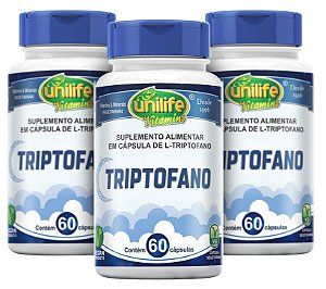 L-Triptofano - 300mg - Kit com 3 - 180 caps Unilife