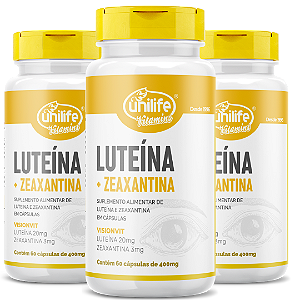Luteina e Zeaxantina Unilife - Kit com 3 - 180 Caps (400mg)