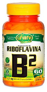 Vitamina B2 Riboflavina 60 Cápsulas (500mg) - Unilife