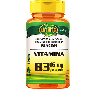 Vitamina B3 Niacina 60 Cápsulas - Unilife