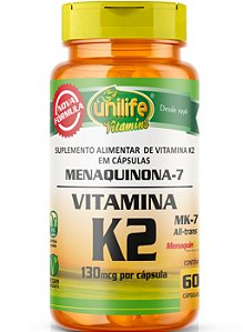 Menaquinona k2 - Mk7 - 60 cap. (500mg)  - Unilife