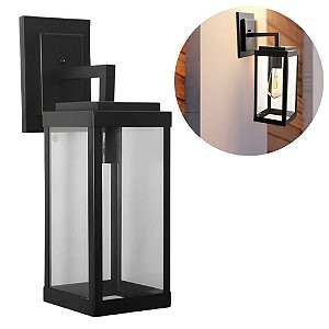 Arandela com Braço Vintage Quadrada Transparente