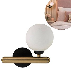 Arandela Bambu Preto e Bronze