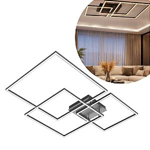 PLAFON CANVAS PRETO 116W 3000K BIVOLT