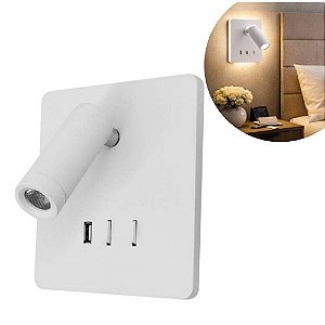 Luminaria de Cabeceira Quadrada Branca