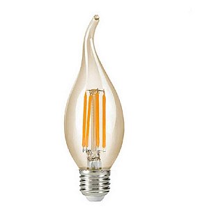 Lâmpada Vintage Led Filamento  4W Ambar Vela Chama E14