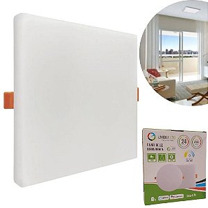 Luminária Smart Led Borda Infinida 24w 3k/4k/6k Quadrada
