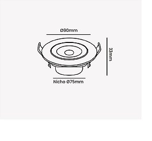 Spot Gesso 5W Redondo 3000K Bivolt