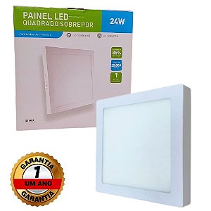 Painel Plafon de Sobrepor Quadrado 24w Frio-6500k 110V/220V