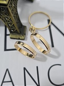 Par de Alianças Madrid em Ouro18k - 3MM