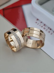 Par de Alianças Santorini em Ouro18k - 8MM