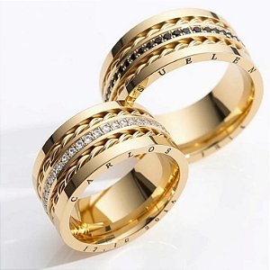 Exclusivo Par de Alianças Ibiza II em Ouro18k - 10MM