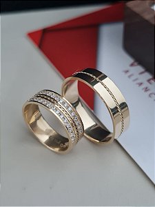Par de Alianças Ibiza I em Ouro18k - 7MM