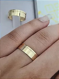 Par de Alianças Sofia em Ouro18k - 6MM