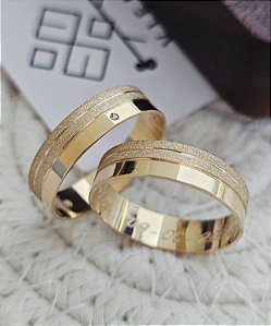 Par de Alianças Tóquio II em Ouro18k - 5MM