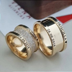 Exclusivo Par de Alianças Dublin em Ouro 18k - 10MM
