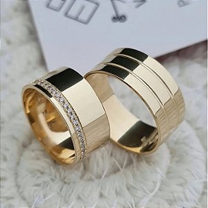 Par de Alianças Annecy em Ouro18k - 8MM