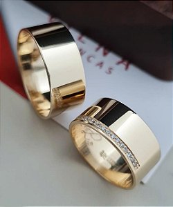 Par de Alianças Barcelona em Ouro18k - 8MM