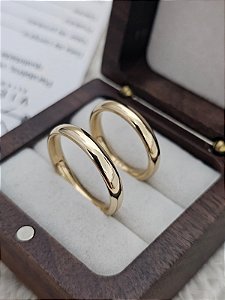 Exclusivo Par de Alianças Bariloche em Ouro18k - 3,5 MM