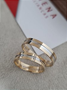 BODAS - Alianças Bueno Aires em Ouro18k com 4MM
