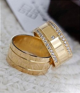 Par de Alianças em Ouro18k - 9MM