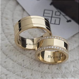 Exclusivo Par de Alianças Havana em Ouro 18k - 9MM