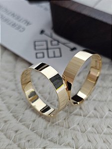 Par de Alianças Barcelona em Ouro18k - 4MM Sem pedras