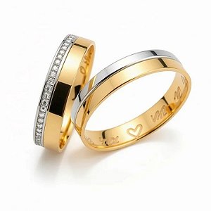 BODAS - Alianças Atlanta em Ouro18k com 4MM