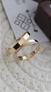 Par de Alianças Barcelona em Ouro18k - 3MM