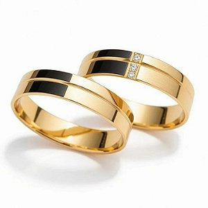 Par de Alianças Bélgica em Ouro18k - 4MM