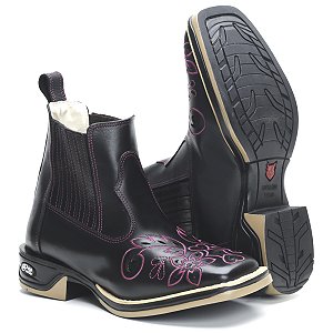 BOTA FEMININA  TEXANA COUNTRY BICO QUADRADO CANO CURTO