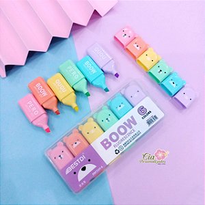 Estojo + Mini Marca Texto - Kawaii