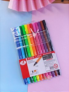 Canetas Fine Line - Kit com 12